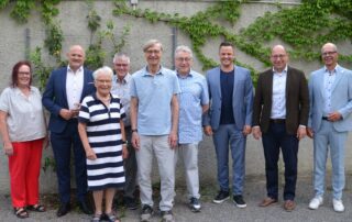 Kreisgeschäftsführerin Monika Schneider und Kreisvorsitzender Stefan Teufel (links) sowie Stadtverbandsvorsitzender Axel Wenzler (rechts) ehrten langjährige Mitglieder der Rottweiler CDU (von links): Gabriele Sautermeister, Konrad Burkard, Wilhelm Rieber, Klaus Kammerer, Philipp Merz und Christian Ruf.